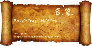 Bakányi Márk névjegykártya
